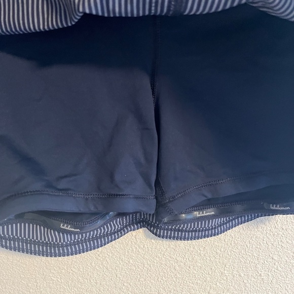 lululemon athletica navy and white striped skort size 6 - Picture 2 of 5